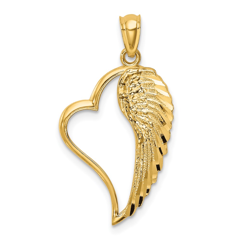 C4668.jpg 14K Polished Heart and Wing Pendant - Image 1