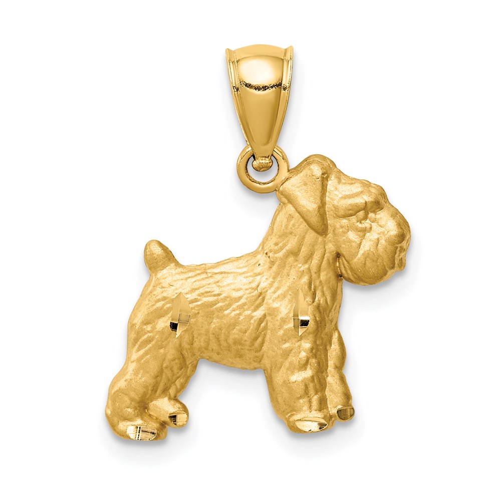C4730.jpg 14K Diamond-cut Mini Schnauzer Dog Pendant - Image 1