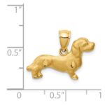 14K Satin Diamond-cut Dachshund Dog Pendant - Image 4