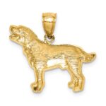 14K Satin Diamond-cut Labrador Retriever Dog Pendant - Image 3