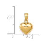 14K Polished Concave Back Heart Pendant - Image 4
