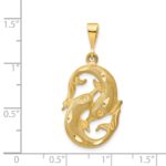 14k Satin Diamond-cut Pisces Zodiac Charm - Image 3