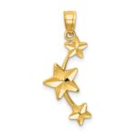 14K Diamond-cut Stars Pendant