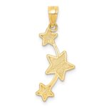 14K Diamond-cut Stars Pendant - Image 3