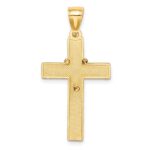 14K and White Rhodium Solid Cross with Rosary Pendant - Image 3