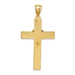 14K and White Rhodium Solid Cross with Rosary Pendant - Image 3