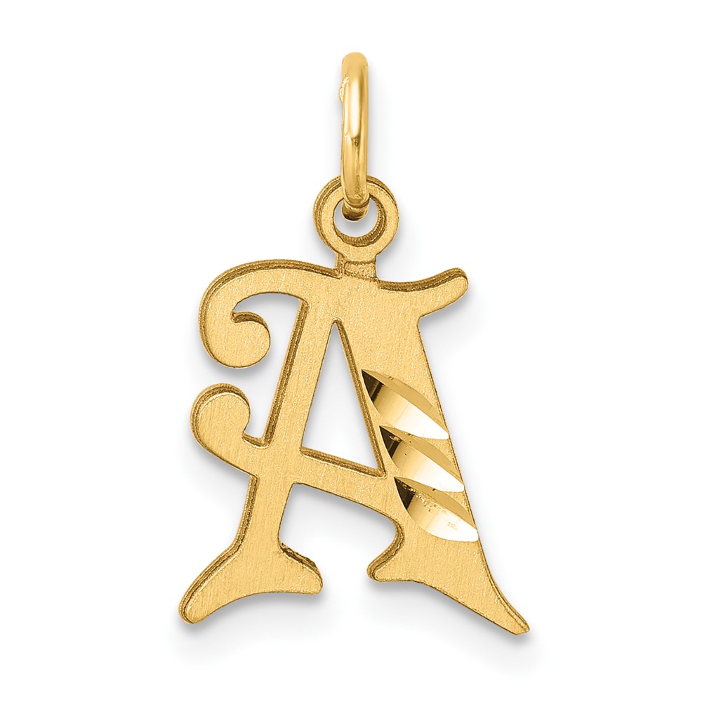 C4833A.jpg 14K Diamond-cut Letter A Initial Charm - Image 1