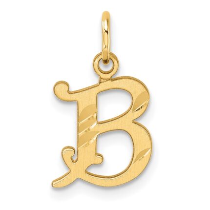 14K Diamond-cut Letter B Initial Charm