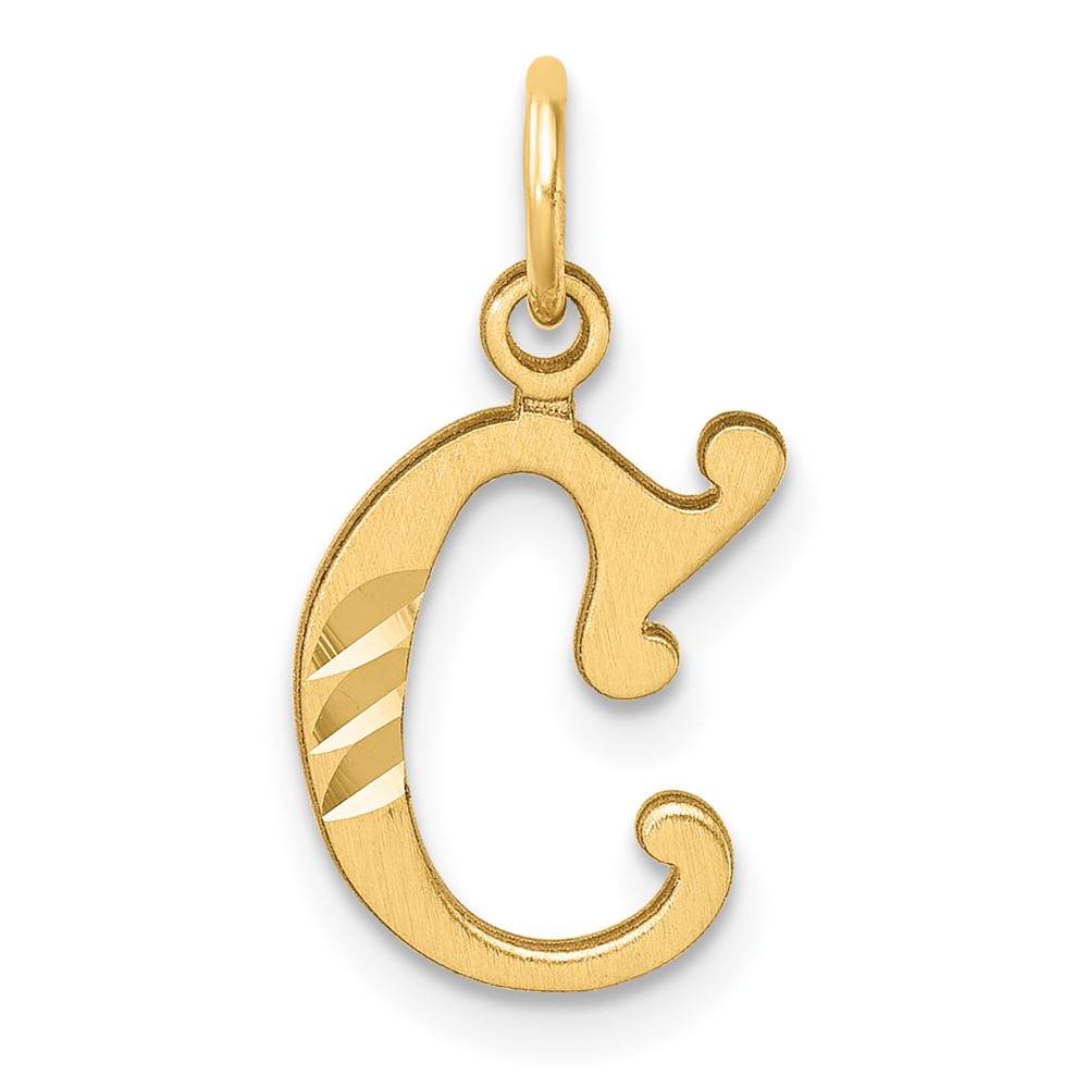 C4833C.jpg 14K Diamond-cut Letter C Initial Charm - Image 1