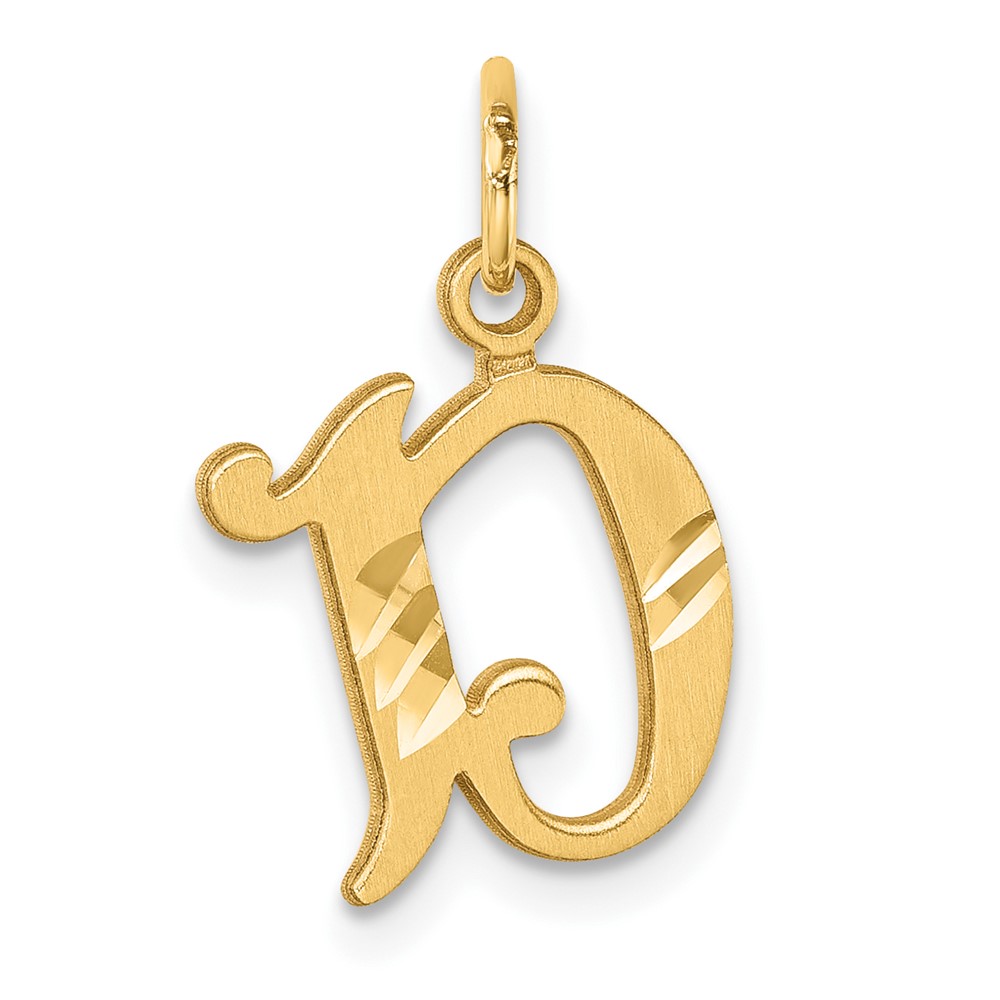 C4833D.jpg 14K Diamond-cut Letter D Initial Charm - Image 1