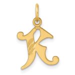 14K Diamond-cut Letter K Initial Charm