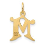 14K Diamond-cut Letter M Initial Charm - Image 3