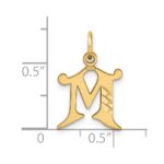 14K Diamond-cut Letter M Initial Charm - Image 4