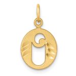 14K Diamond-cut Letter O Initial Charm