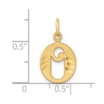 14K Diamond-cut Letter O Initial Charm - Image 4