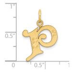 14K Diamond-cut Letter P Initial Charm - Image 4