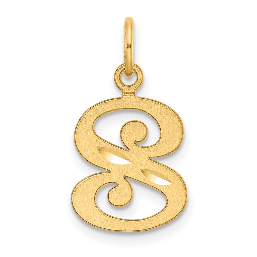 C4833S.jpg 14K Diamond-cut Letter S Initial Charm - Image 1