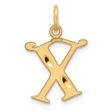 14K Diamond-cut Letter X Initial Charm
