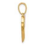 14K with White Rhodium Diamond-cut Open Hearts Pendant - Image 2