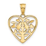 14K Rose-plated and White Rhodium Diamond-cut Tree in Heart Pendant - Image 3