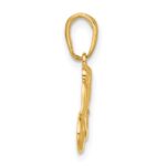 14K and White Rhodium Diamond-cut Infinity Love Birds Pendant - Image 2