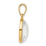 14K Polished with Blue Enamel and Clear Epoxy Resin It's A Boy Pendant - Image 2