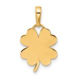 14k with Rose and White Rhodium Polished and Diamond-cut Clover Pendant - Image 3