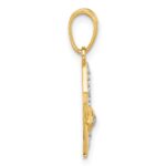 14K and White Rhodium Diamond-cut Stars Pendant - Image 2