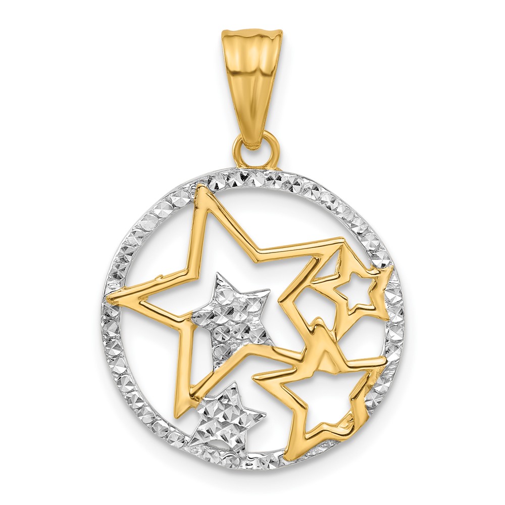 C4886.jpg 14K and White Rhodium Diamond-cut Stars Pendant - Image 1