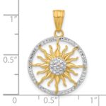 14K and White Rhodium Diamond-cut Sun Pendant - Image 4