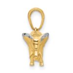 14k and White Rhodium Diamond-cut 3-D Elephant Pendant - Image 2
