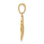 14K with White Rhodium Polished and Diamond Cut Crab Pendant - Image 2