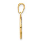 14k and White Rhodium Diamond-cut Compass Pendant - Image 2