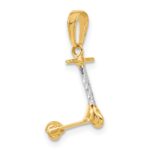 14K and White Rhodium Diamond-cut 3-D Scooter Pendant - Image 4