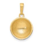 14K and White Rhodium Diamond-cut Domed Soccer Ball Pendant - Image 3