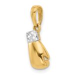 14k and White Rhodium Diamond-cut Boxing Glove Pendant - Image 4