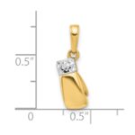 14k and White Rhodium Diamond-cut Boxing Glove Pendant - Image 5