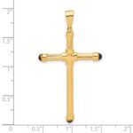 14K Polished with Black Onyx Cross Pendant - Image 4