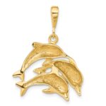 14k Polished Three Dolphin Charm - Image 3