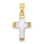 14K Two-tone Polished Cross Pendant