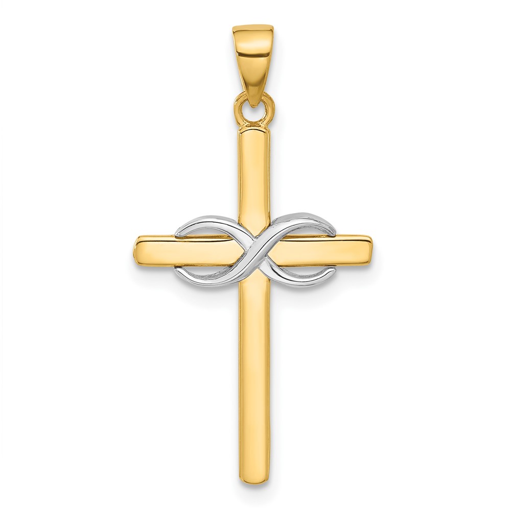 C4948.jpg 14K Two-tone Polished Infinity Cross Pendant - Image 1