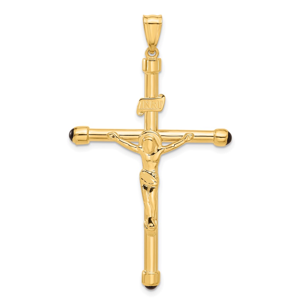 C4959.jpg 14K Polished Crucifix with Onyx Tips Pendant - Image 1