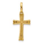 14K Two-tone Polished CZ Crucifix with Heart Ends Pendant - Image 3