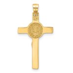14K Polished Crucifix and St Benedict Pendant - Image 3