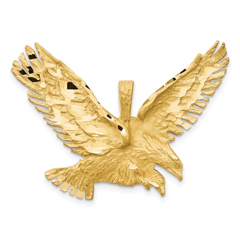 C542.jpg 14k Satin Diamond-cut Eagle Pendant - Image 1