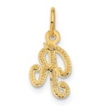 14KY Script Letter R Initial Charm - Image 3