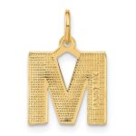 14KY Satin Diamond-cut Letter M Initial Charm - Image 3
