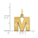 14KY Satin Diamond-cut Letter M Initial Charm - Image 4