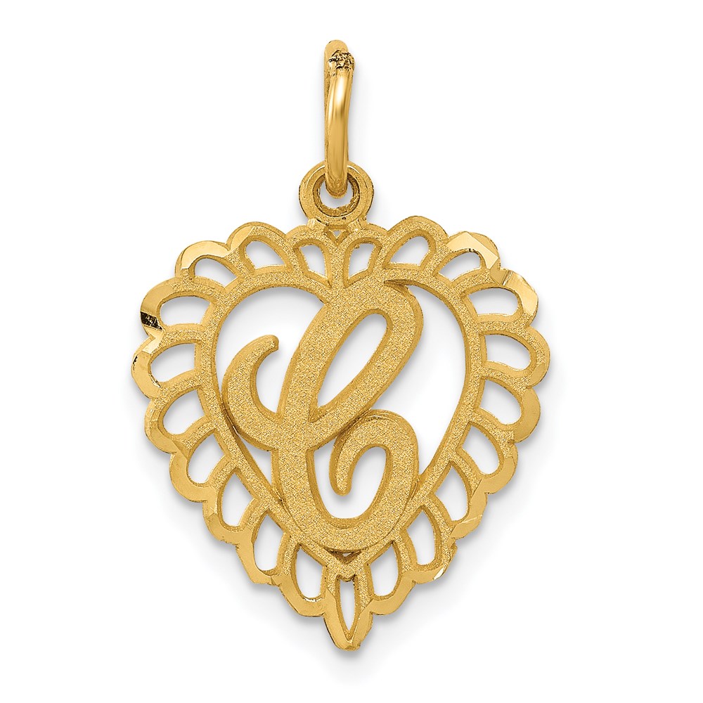 C568C.jpg 14k Heart Letter C Charm - Image 1