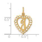 14k Heart Letter I Charm - Image 4